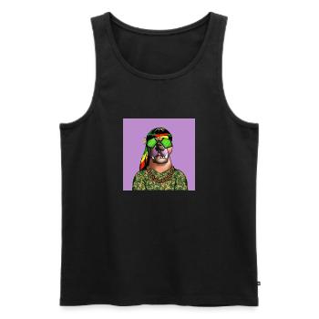 CRYPTO CLUB - Men's Premium Organic Tank Top - black - Front - Michal (187cm)