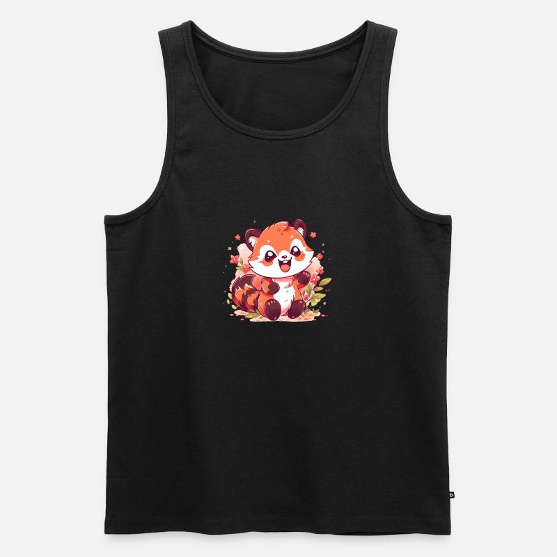 Roter Panda - Männer Premium Bio Tank Top - Schwarz