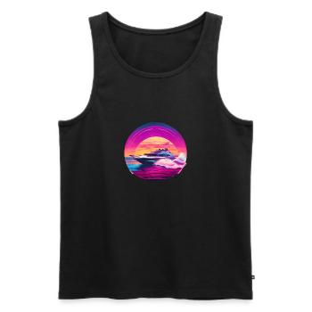Beautiful speedboat design - Men's Premium Organic Tank Top - black - Front - AI Model Male 178 light (178cm)
