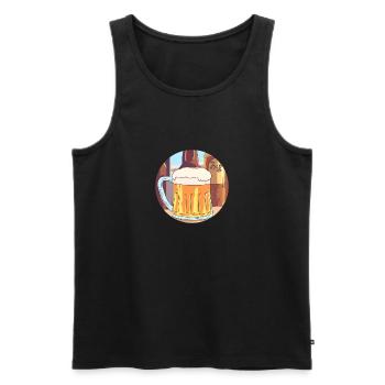 Cool beer enjoyment - Men's Premium Organic Tank Top - black - Front - AI Model Male 178 light (178cm)