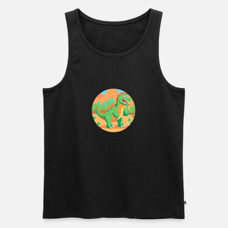 Dschungel-Dino-Spaß - Männer Premium Bio Tank Top - Schwarz