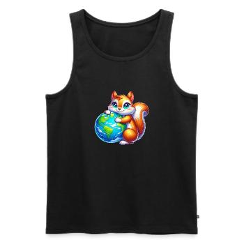 Squirrel for Earth Environmental Protection Nature Conservation - Men's Premium Organic Tank Top - black - Front - AI Model Male 178 light (178cm)