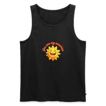 'You are my sunshine' message gentil et positif - Débardeur bio Premium Homme - noir - Devant - Michal (187cm)