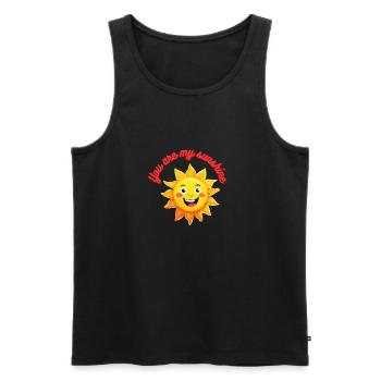 You are my sunshine message gentil et positif 2 - Débardeur bio Premium Homme - noir - Devant - Michal (187cm)