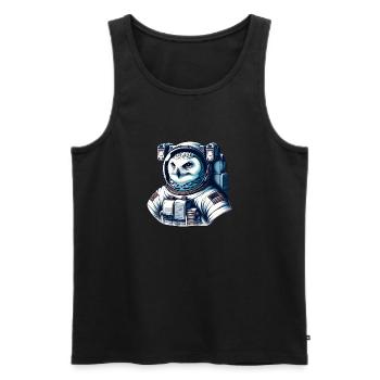 Schneeeule im Weltraum: Astronauten-Mission - Männer Premium Bio Tank Top - Schwarz - Vorne - AI Model Male 178 light (178cm)