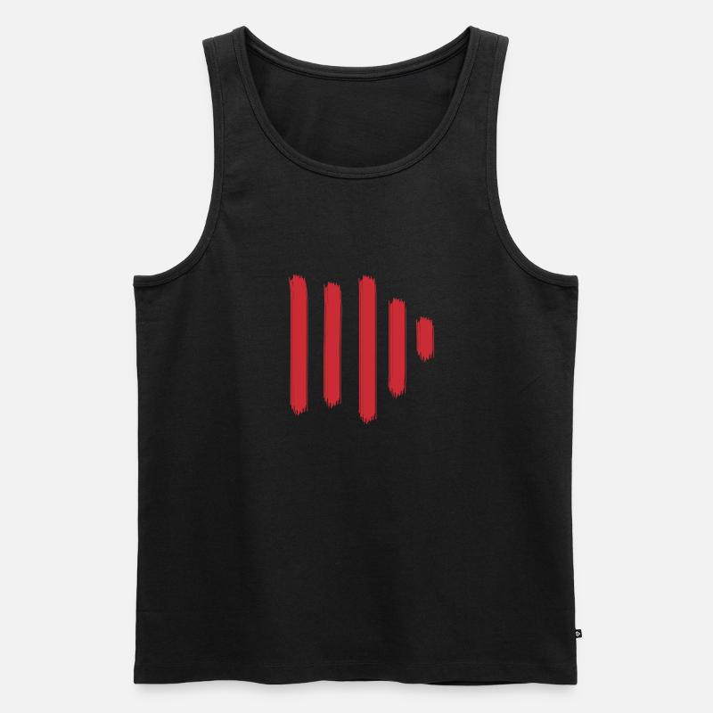 Rote Farbbalken - Männer Premium Bio Tank Top - Schwarz