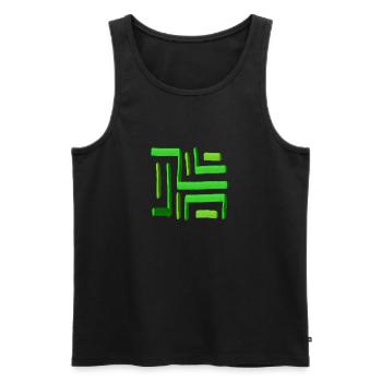 Green Paint Maze - Men's Premium Organic Tank Top - black - Front - AI Model Male 178 light (178cm)