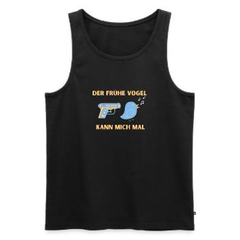 Der frühe Vogel kann mich mal - Männer Premium Bio Tank Top - Schwarz - Vorne - AI Model Male 178 light (178cm)