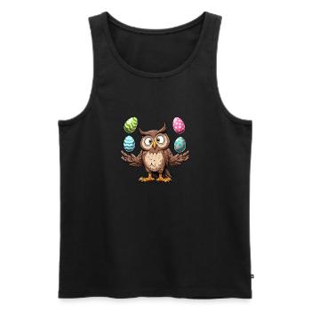 Eule Jongliert Ostereier Osterartist - Männer Premium Bio Tank Top - Schwarz - Vorne - Michal (187cm)