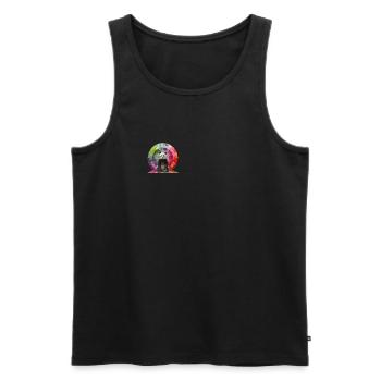 Panda devant l’arc-en-ciel / pour les amoureux des animaux - Débardeur bio Premium Homme - noir - Devant - Michal (187cm)