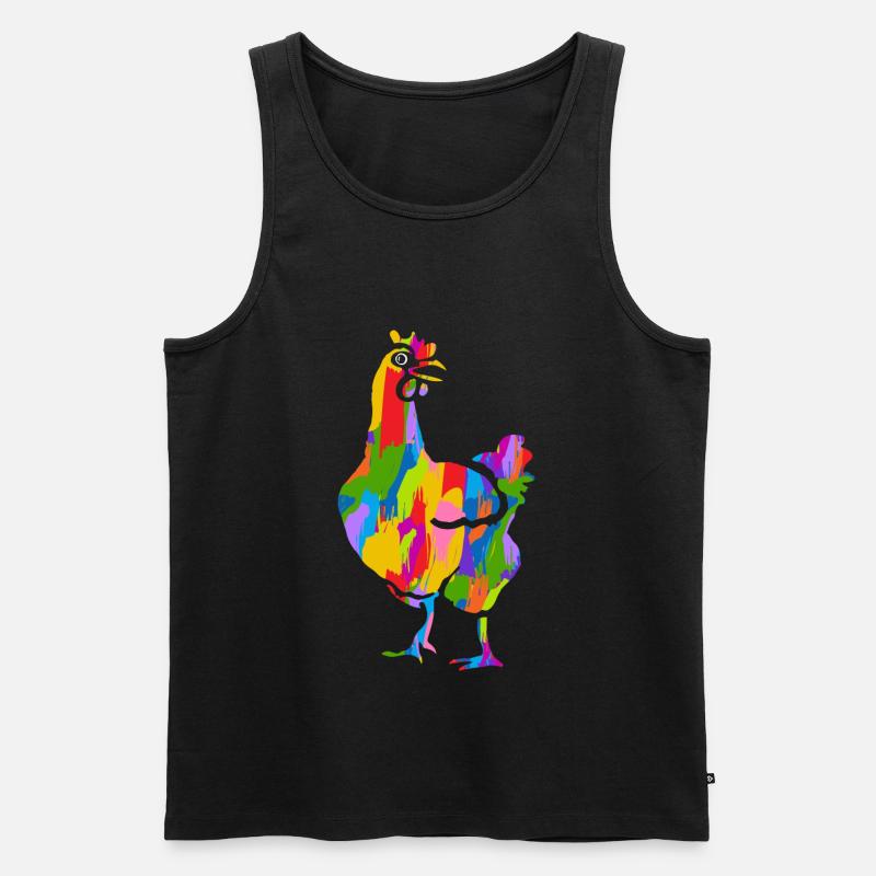 Huhn Bunt - Männer Premium Bio Tank Top - Schwarz