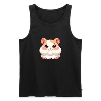 Süßer Hamster mit prallen Backen - Männer Premium Bio Tank Top - Schwarz - Vorne - AI Model Male 178 light (178cm)