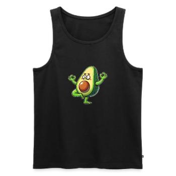 Avocat Yoga Méditation Bouddhisme Zen Namaste - Débardeur bio Premium Homme - noir - Devant - Michal (187cm)