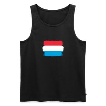 Drapeau luxembourgeois Drapeau luxembourgeois Accueil - Débardeur bio Premium Homme - noir - Devant - Michal (187cm)