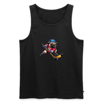 Carlin Joueur de hockey sur glace Club Chien - Débardeur bio Premium Homme - noir - Devant - Michal (187cm)