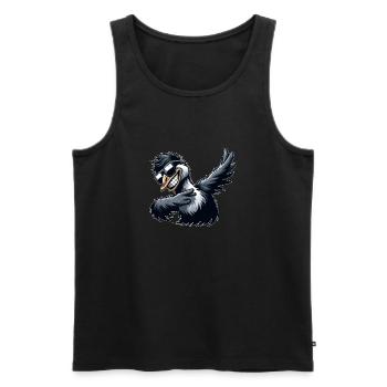Cooler Emu Strauß Dabbing Tanz - Männer Premium Bio Tank Top - Schwarz - Vorne - Michal (187cm)