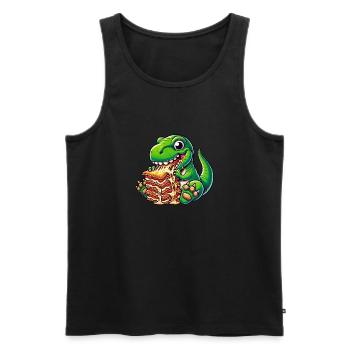 T-Rex Dino Lasagna Pasta Italian Dinosaur F - Men's Premium Organic Tank Top - black - Front - Michal (187cm)