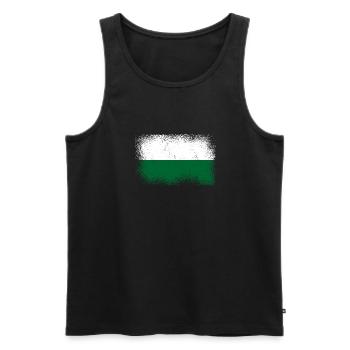 Sachsen Flagge Sächsische Fahne Ossi Urlaub SN - Männer Premium Bio Tank Top - Schwarz - Vorne - AI Model Male 178 light (178cm)