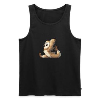Eule Yoga & Fitness: Gymnastik-Training - Männer Premium Bio Tank Top - Schwarz - Vorne - Michal (187cm)