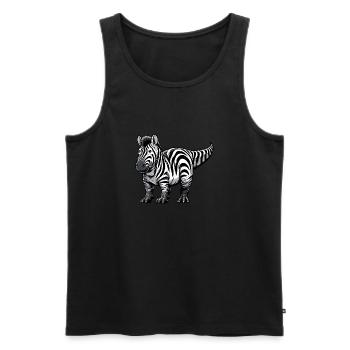 Brontosaur Zebra Fusion: Fantastic - Men's Premium Organic Tank Top - black - Front - AI Model Male 178 light (178cm)
