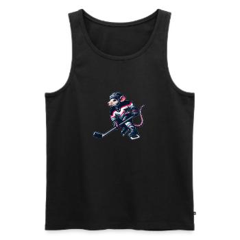 Joueur de hockey sur glace Mouse Rat Club de hockey sur glace - Débardeur bio Premium Homme - noir - Devant - Michal (187cm)