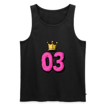 3 Zahl Trikot Krone - Männer Premium Bio Tank Top - Schwarz - Vorne - Michal (187cm)