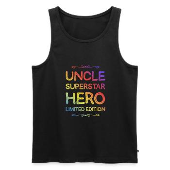 Best Uncle Hero Saying - Men's Premium Organic Tank Top - black - Front - Michal (187cm)
