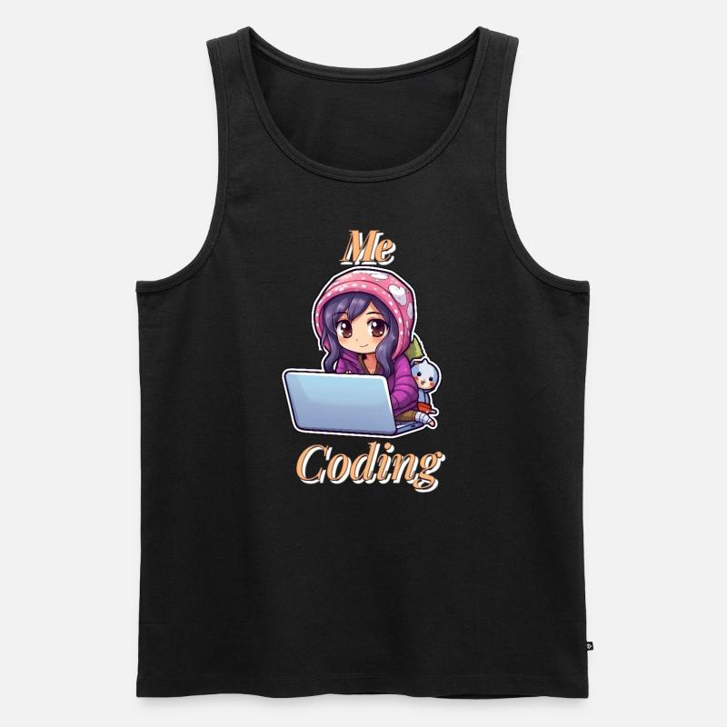 Coding Cutie: Anime Girl - Männer Premium Bio Tank Top - undefined
