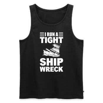 I Run A Tight Shipwreck Schiffsingenieur - Männer Premium Bio Tank Top - Schwarz - Vorne - AI Model Male 178 light (178cm)