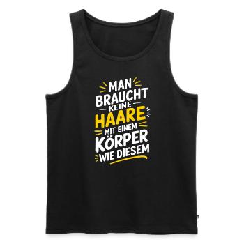 Haarausfall Glatze Frisur , Lustiges Glatzenträger - Männer Premium Bio Tank Top - Schwarz - Vorne - Michal (187cm)