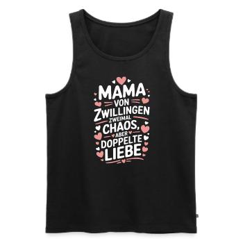 Mama von Zwillingen Zwillings Mutter Zwillingsmama - Männer Premium Bio Tank Top - Schwarz - Vorne - Michal (187cm)