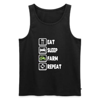 Eat Sleep Farm Repeat - Men's Premium Organic Tank Top - black - Front - Michal (187cm)
