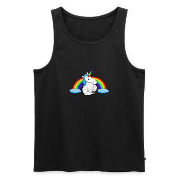 Licorne arc-en-ciel de muscle culturisme du - Débardeur bio Premium Homme - noir - Devant - Michal (187cm)