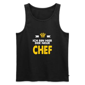 CD - Ich bin hier der neue Chef - - RAHMENLOS - Männer Premium Bio Tank Top - Schwarz - Vorne - Michal (187cm)
