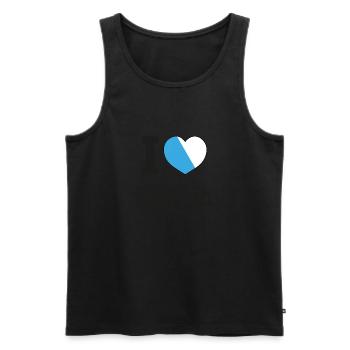 I Love Zürich | Schweiz Wappen Liebe Herz - Männer Premium Bio Tank Top - Schwarz - Vorne - Michal (187cm)