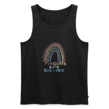 Schule Lesen Lehrer Schüler Geschenkidee - Männer Premium Bio Tank Top - Schwarz - Vorne - AI Model Male 178 light (178cm)