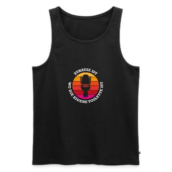 Toilette Spruch Geschenkidee Mann lustig - Männer Premium Bio Tank Top - Schwarz - Vorne - Michal (187cm)