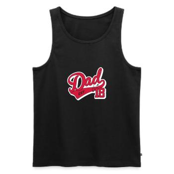 Dad est. ' 18 - Papa since 2018-pregnancy-baby - Men's Premium Organic Tank Top - black - Front - AI Model Male 178 light (178cm)
