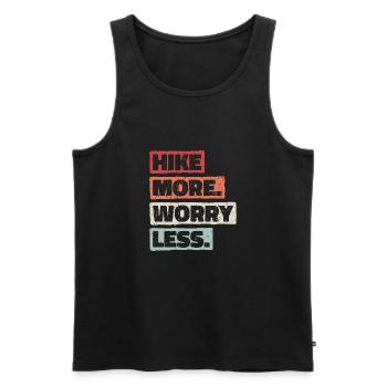 Hike More Worry Less. Hike Hiking Design - Men's Premium Organic Tank Top - black - Front - AI Model Male 178 light (178cm)