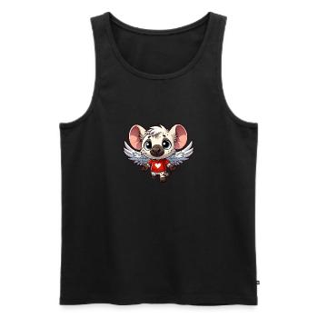 Süße Hyäne Engel mit Flügeln Cartoon - Männer Premium Bio Tank Top - Schwarz - Vorne - Michal (187cm)