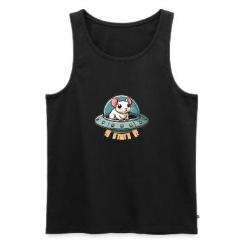 Mouse Rat UFO Alien Abduction Science Fiction - Men's Premium Organic Tank Top - black - Front - AI Model Male 178 light (178cm)