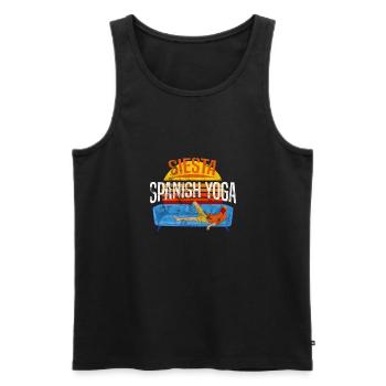 Siesta Spanish Yoga - Men's Premium Organic Tank Top - black - Front - AI Model Male 178 light (178cm)