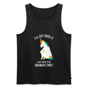 I'll Get Over It - Dramatic Unicorn Tears Cry - Men's Premium Organic Tank Top - black - Front - Michal (187cm)