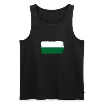 Sachsen Flagge Sächsische Fahne Ossi Urlaub SN - Männer Premium Bio Tank Top - Schwarz - Vorne - AI Model Male 178 light (178cm)