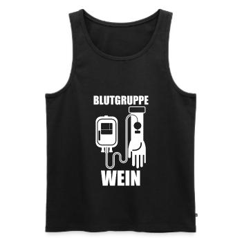 Blutgruppe Wein - Männer Premium Bio Tank Top - Schwarz - Vorne - Michal (187cm)