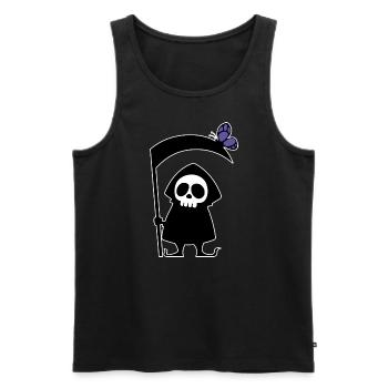Mignon Mort Faux Scary Crâne Squelette Halloween - Débardeur bio Premium Homme - noir - Devant - Michal (187cm)