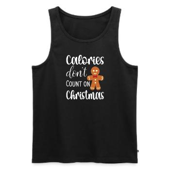Kalorien zählen nicht an Weihnachten - Männer Premium Bio Tank Top - Schwarz - Vorne - Michal (187cm)