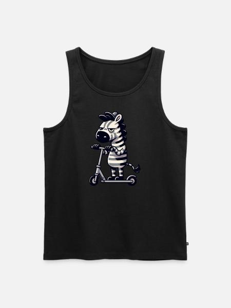 Zebra Kickroller Whimsical Funny Comic - Men's Premium Organic Tank Top - black