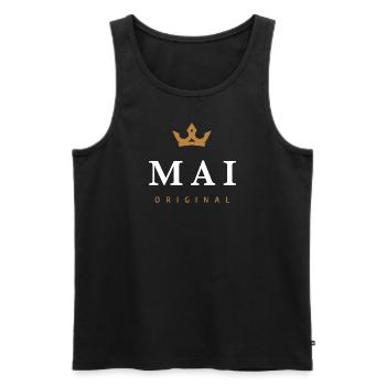 Mai Original Familienlogo - Männer Premium Bio Tank Top - Schwarz - Vorne - Michal (187cm)
