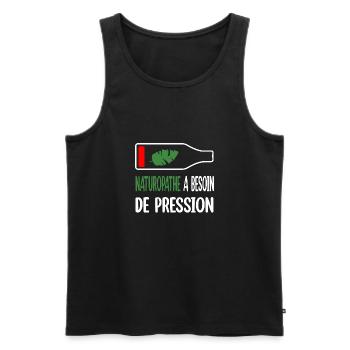 Naturopathe a besoin de pression t-shirt homme - Débardeur bio Premium Homme - noir - Devant - Michal (187cm)